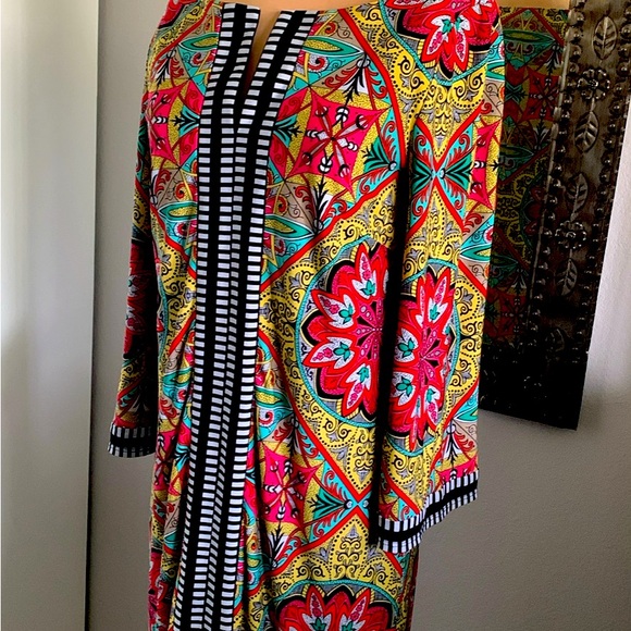 DRESS BY LAUNDRY SHELLI SEGAL STUNNING PRINT EXCELLENT COND SIZE 4 - Picture 5 of 8